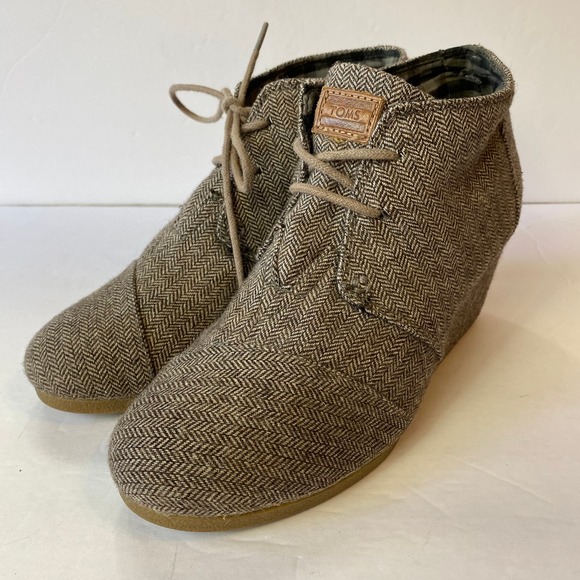 TOMS 'Desert' Herringbone Wedge Bootie - Picture 2 of 16